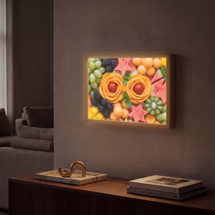 Fruit - Variatie - Kleurrijk - Vers - Eten Light Box met batterij (Wandlamp) middel -sfeer1