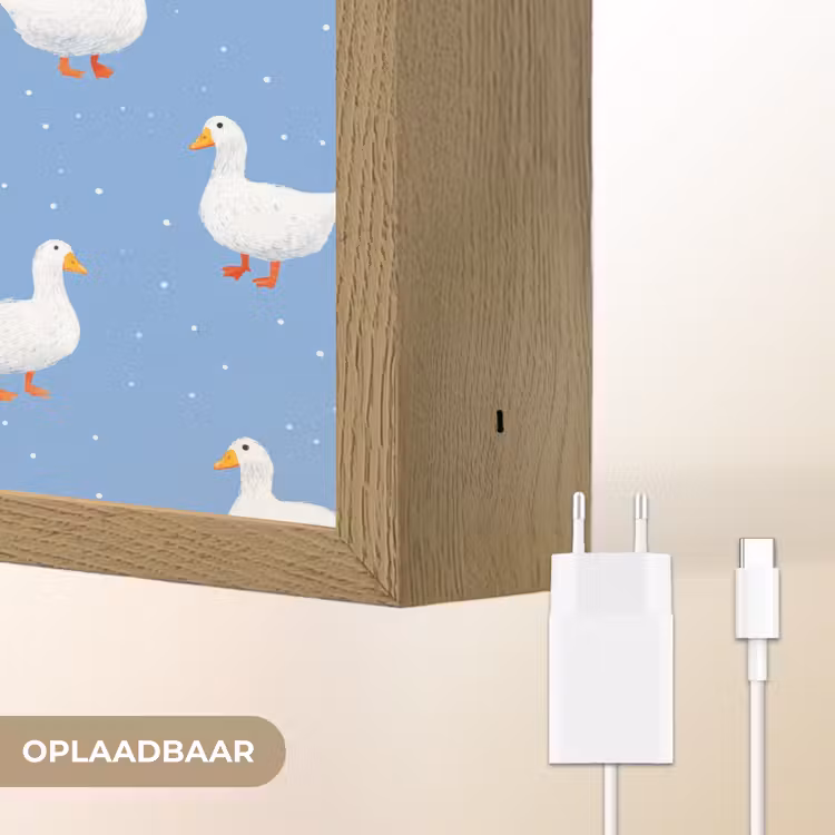 Ganzen - Elegant - Blauw Light Box met batterij (Wandlamp) middel 907 -USP_websiteoplaadbaarNL