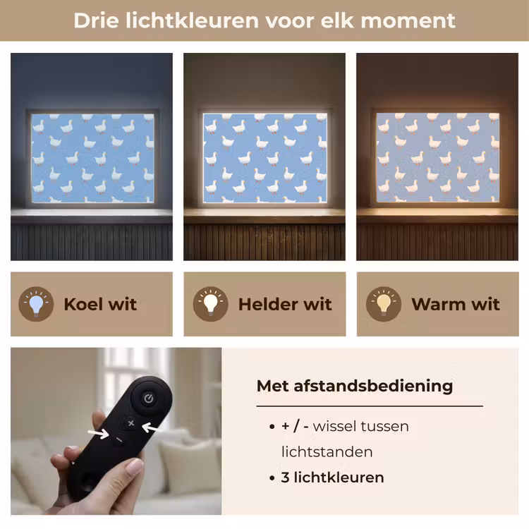 Ganzen - Elegant - Blauw Light Box met batterij (Wandlamp) middel 907 -USP_lichtkleurNL