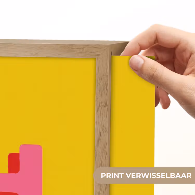 Geel - Roze - Oh - 3D Light Box met batterij (Wandlamp) middel -USP_websiteprintNL