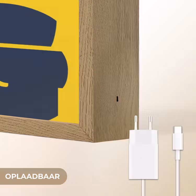 Geel - Think big - Grafisch Light Box met batterij (Wandlamp) middel -USP_websiteoplaadbaarNL