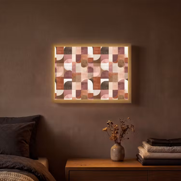 Geometrie - Modern - Retro Light Box met batterij (Wandlamp) middel 907 -sfeer4
