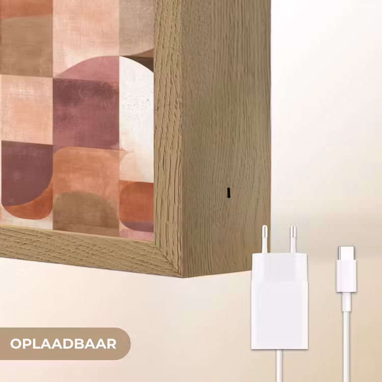 Geometrie - Modern - Retro Light Box met batterij (Wandlamp) middel 907 -USP_websiteoplaadbaarNL