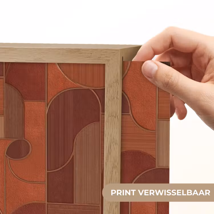 Geometrisch - Abstract - Textuur - Bruin Light Box met batterij (Wandlamp) middel 907 -USP_websiteprintNL