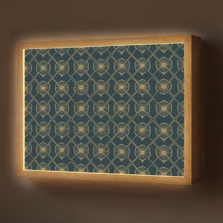Geometrisch - Elegant - Groen Light Box met batterij (Wandlamp) middel 907 -z3d_website