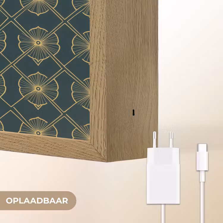 Geometrisch - Elegant - Groen Light Box met batterij (Wandlamp) middel 907 -USP_websiteoplaadbaarNL