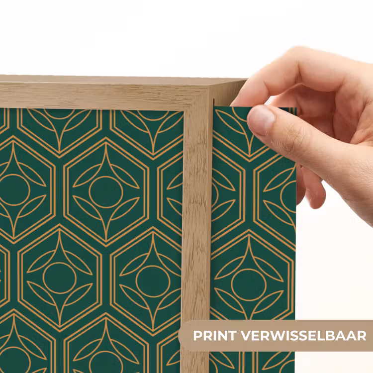 Geometrisch - Patroon - Groen Light Box met batterij (Wandlamp) middel 907 -USP_websiteprintNL