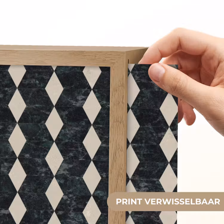 Geometrisch - Patroon - Marmer - Groen Light Box met batterij (Wandlamp) middel 907 -USP_websiteprintNL