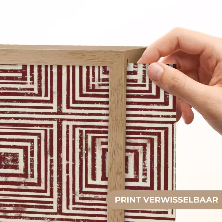 Geometrisch - Patroon - Rood Light Box met batterij (Wandlamp) middel 907 -USP_websiteprintNL