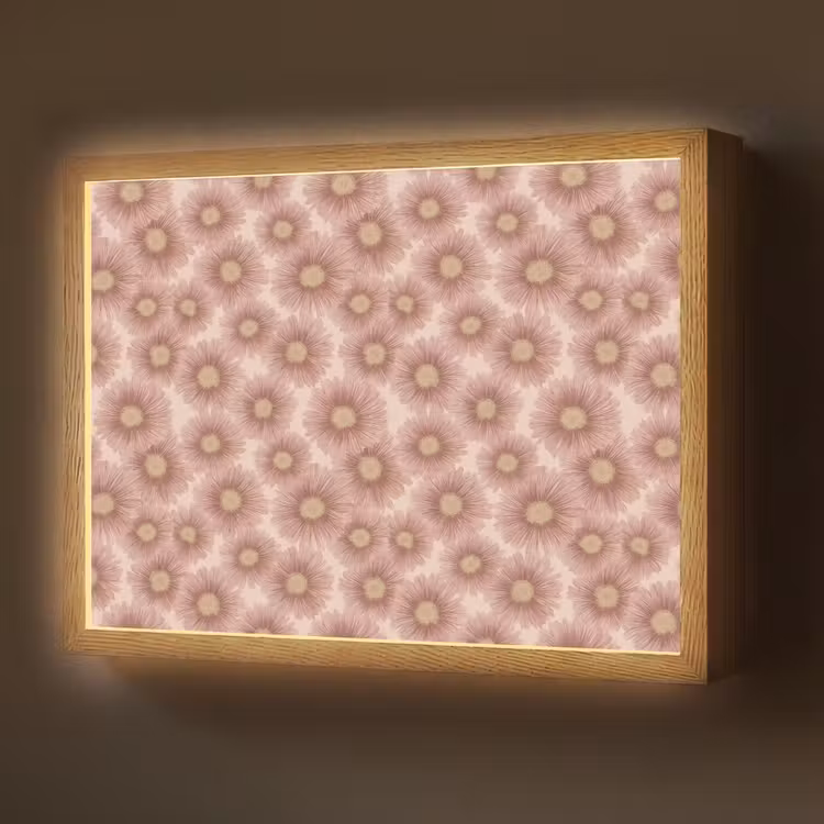 Gerbera - Bloemen - Roze Light Box met batterij (Wandlamp) middel 907 -z3d_website