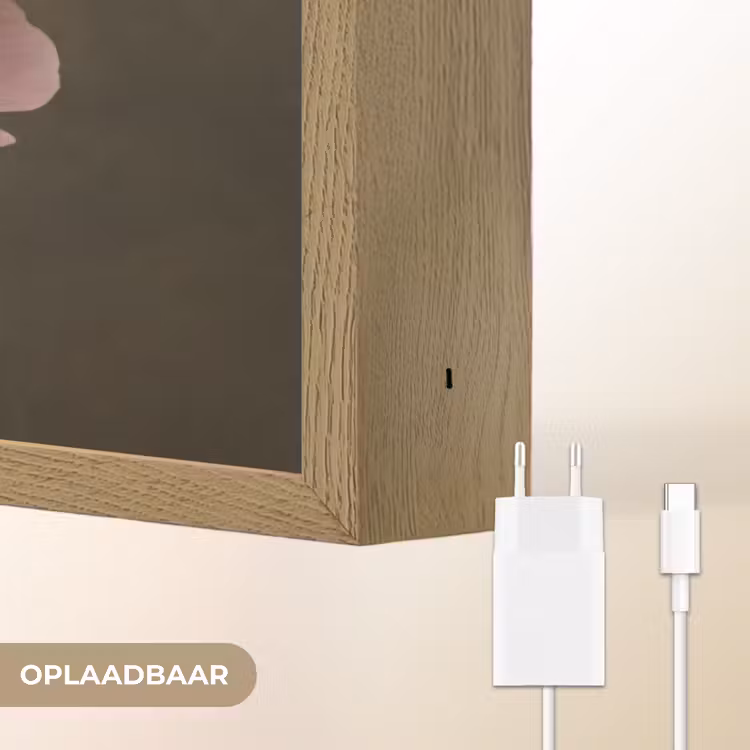 Gezicht - Roos - Roze Light Box met batterij (Wandlamp) middel -USP_websiteoplaadbaarNL