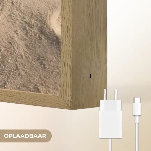 Gezichtje - Zon - Zand - Getekend Light Box met batterij (Wandlamp) middel -USP_websiteoplaadbaarNL