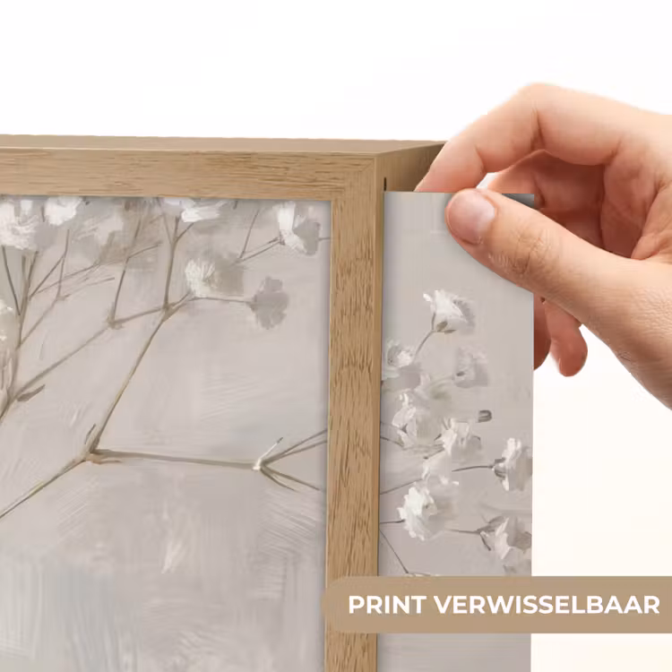 Gipskruid - Vaas - Wit Light Box met batterij (Wandlamp) middel -USP_websiteprintNL