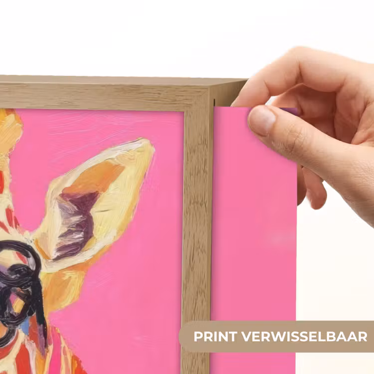 Giraf - Roze - Bril - Sjaal Light Box met batterij (Wandlamp) middel -USP_websiteprintNL