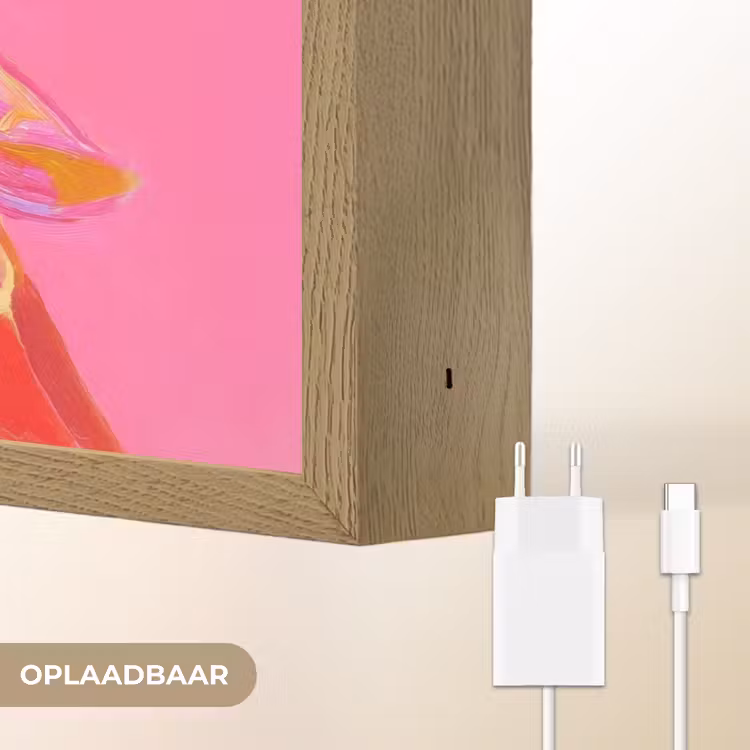 Giraf - Roze - Bril - Sjaal Light Box met batterij (Wandlamp) middel -USP_websiteoplaadbaarNL