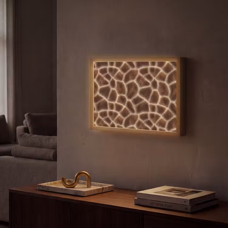 Giraf - Vacht - Bruin Light Box met batterij (Wandlamp) middel 907 -sfeer1