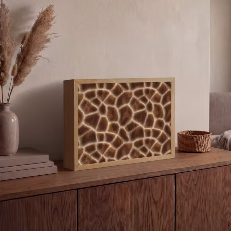 Giraf - Vacht - Bruin Light Box met batterij (Wandlamp) middel 907 -sfeer2