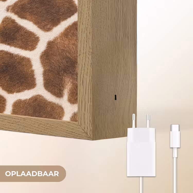 Giraf - Vacht - Klassiek - Bruin Light Box met batterij (Wandlamp) middel -USP_websiteoplaadbaarNL