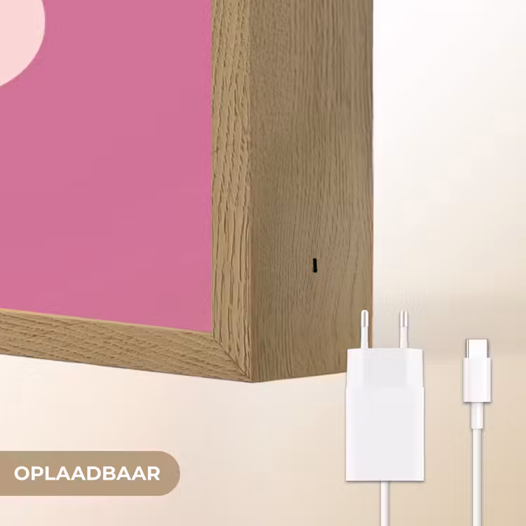Girl power - Wolk - Roze Light Box met batterij (Wandlamp) middel -USP_websiteoplaadbaarNL