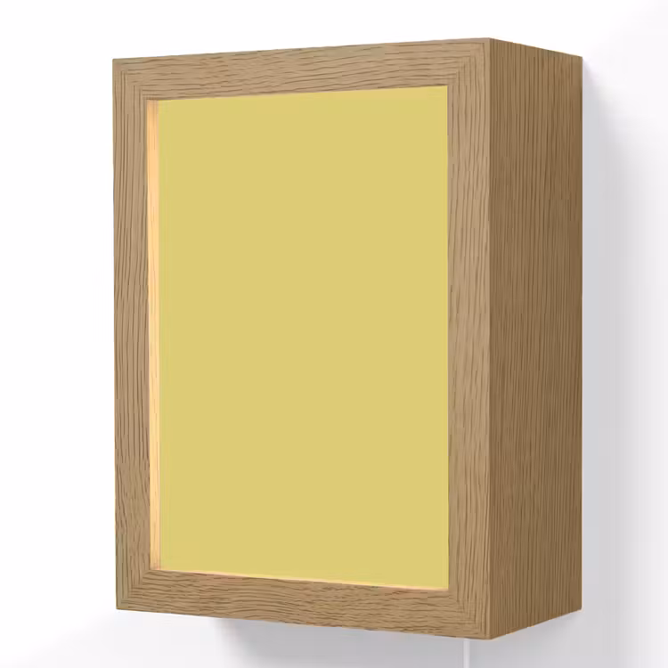Golden - Ochre - Geel Light Box met kabel (Wandlamp) klein 929 -3d