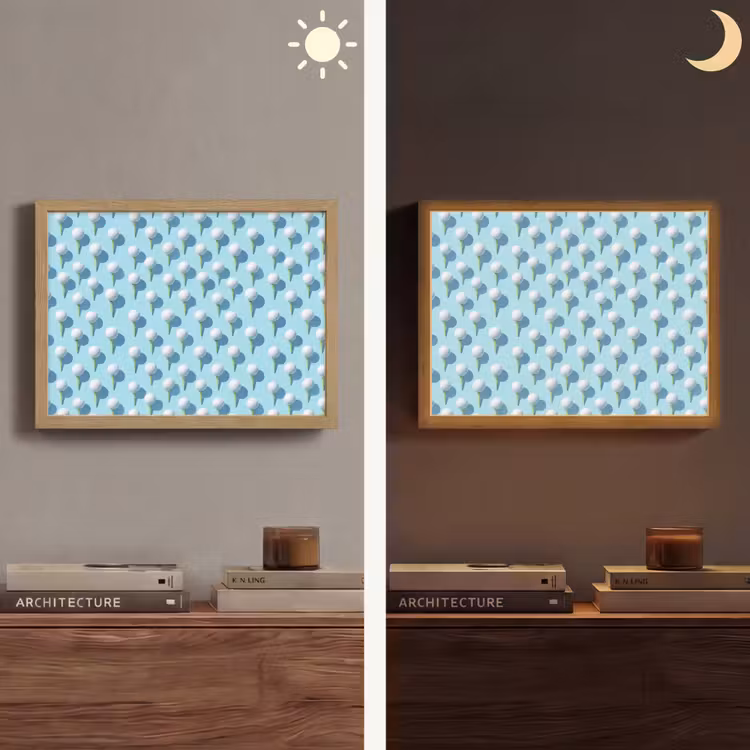 Golf - Ballen - Blauw Light Box met batterij (Wandlamp) middel 907 -sfeer3