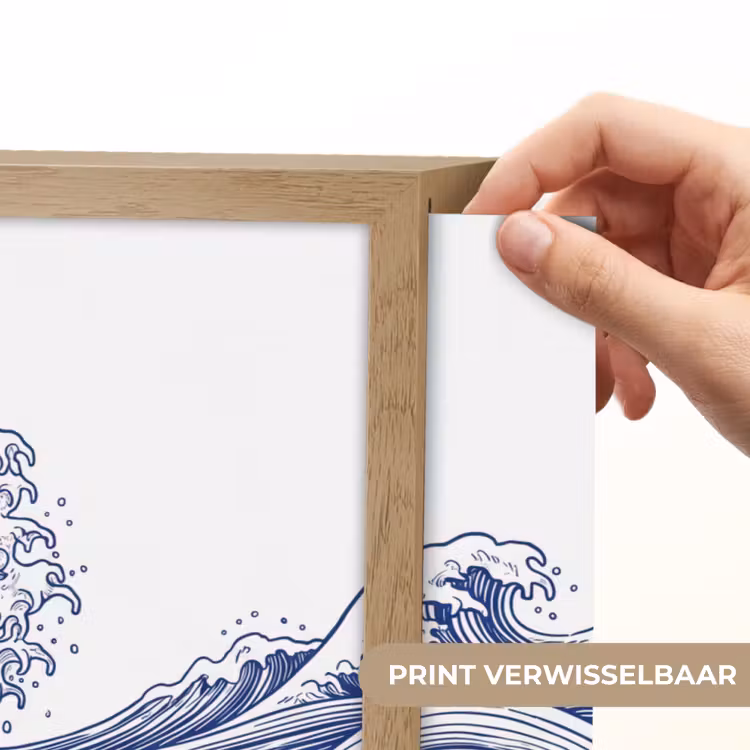 Golf - Japans - Zee - Illustratie - Blauw Light Box met batterij (Wandlamp) middel -USP_websiteprintNL