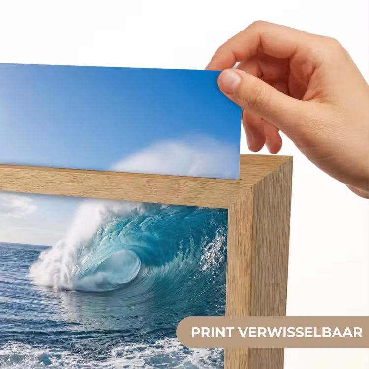 Golf - Oceaan - Brekend - Water - Blauw Light Box met kabel (Wandlamp) klein -USP_websiteprintNL