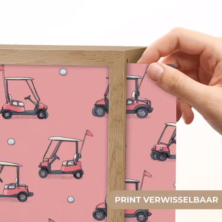 Golfkar - Retro - Roze Light Box met batterij (Wandlamp) middel 907 -USP_websiteprintNL