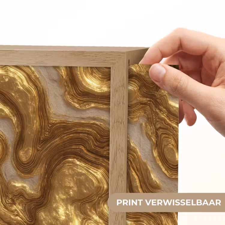 Golven - Organisch - Goud - Crème Light Box met batterij (Wandlamp) middel 907 -USP_websiteprintNL