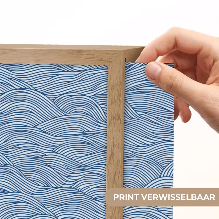 Golven - Ritmisch - Blauw Light Box met batterij (Wandlamp) middel 907 -USP_websiteprintNL