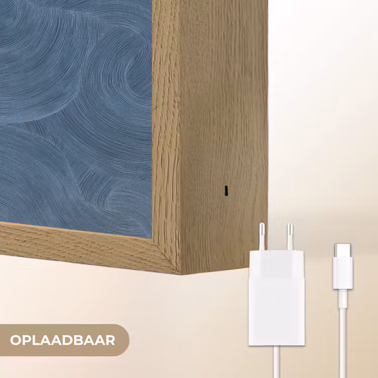 Golven - Textuur - Patroon - Blauw Light Box met batterij (Wandlamp) middel 907 -USP_websiteoplaadbaarNL