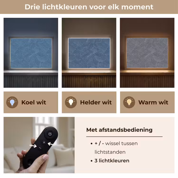 Golven - Textuur - Patroon - Blauw Light Box met batterij (Wandlamp) middel 907 -USP_lichtkleurNL