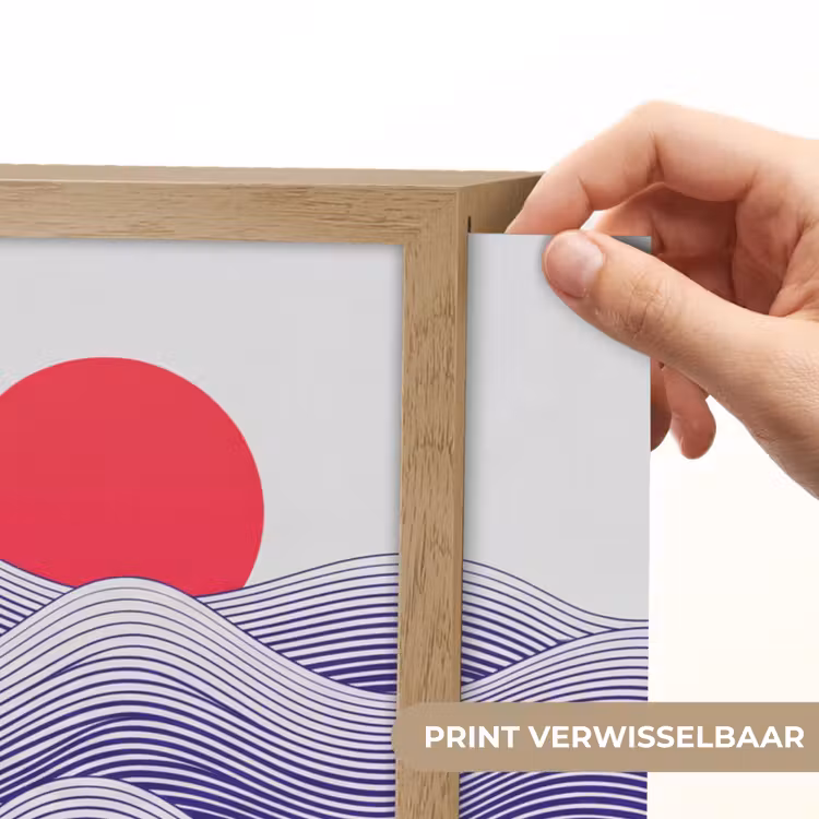 Golven - Zon - Natuur - Abstract - Rood Light Box met batterij (Wandlamp) middel -USP_websiteprintNL