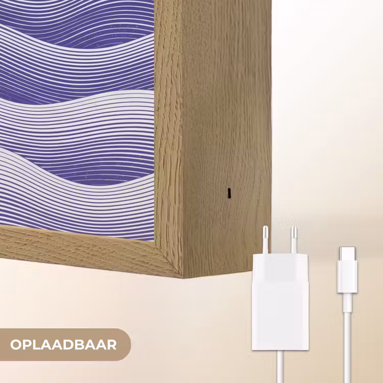 Golven - Zon - Natuur - Abstract - Rood Light Box met batterij (Wandlamp) middel -USP_websiteoplaadbaarNL