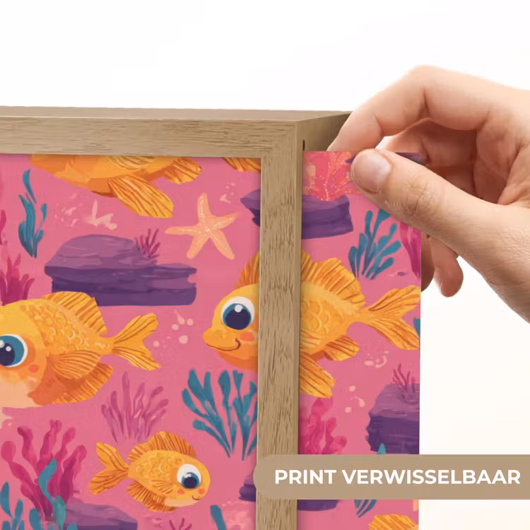 Goudvissen - Koraal - Kleurrijk Light Box met batterij (Wandlamp) middel 907 -USP_websiteprintNL