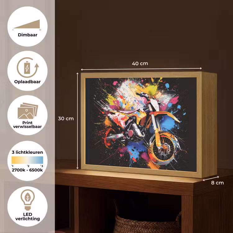 Graffiti - Sport - Motor - Motorcross Light Box met batterij (Wandlamp) middel -USP_websiteoverzichtNL