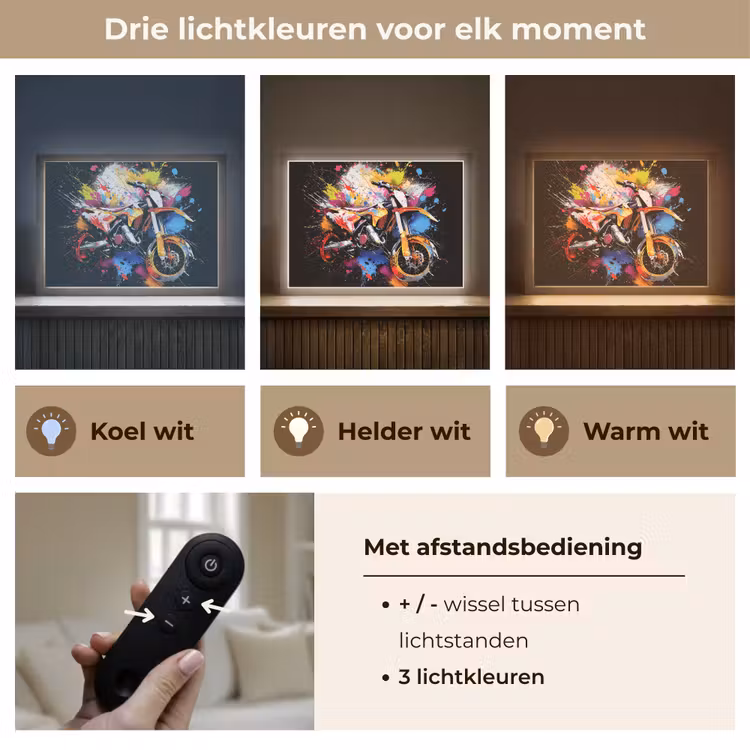 Graffiti - Sport - Motor - Motorcross Light Box met batterij (Wandlamp) middel -USP_lichtkleurNL