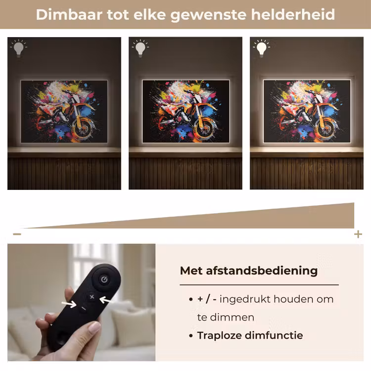 Graffiti - Sport - Motor - Motorcross Light Box met batterij (Wandlamp) middel -USP_dimbaarNL