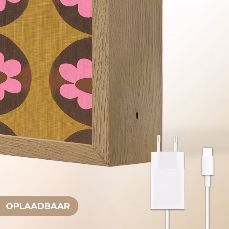 Grafisch - Patroon - Kleurrijk Light Box met batterij (Wandlamp) middel 907 -USP_websiteoplaadbaarNL