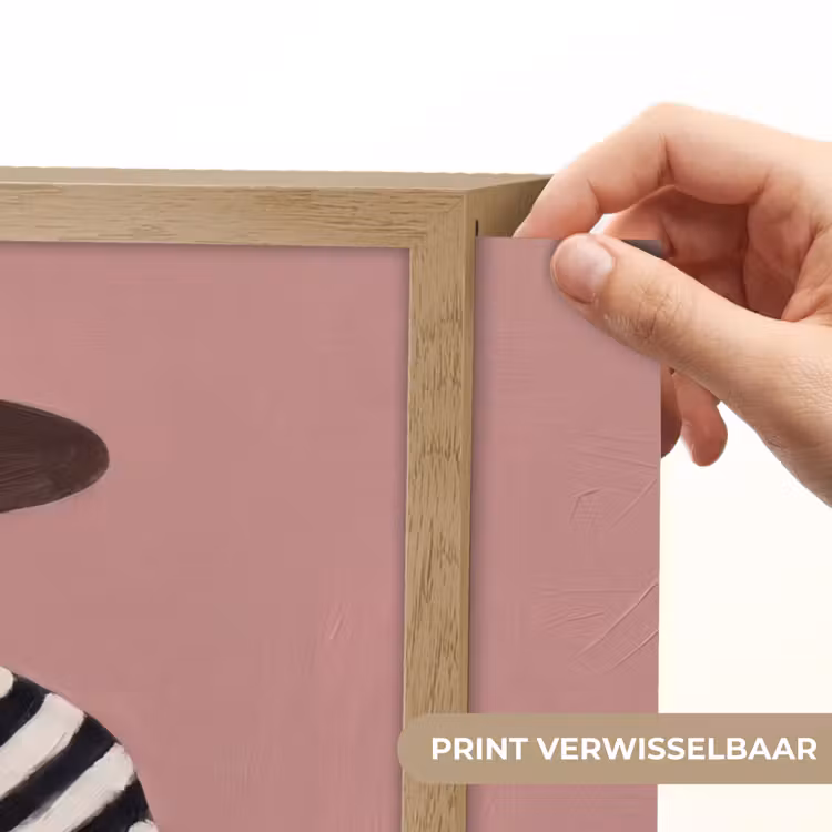 Grafisch - Vrouw - Roze Light Box met batterij (Wandlamp) middel -USP_websiteprintNL