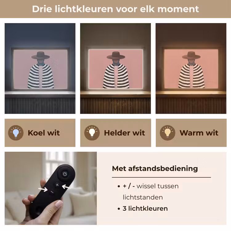 Grafisch - Vrouw - Roze Light Box met batterij (Wandlamp) middel -USP_lichtkleurNL
