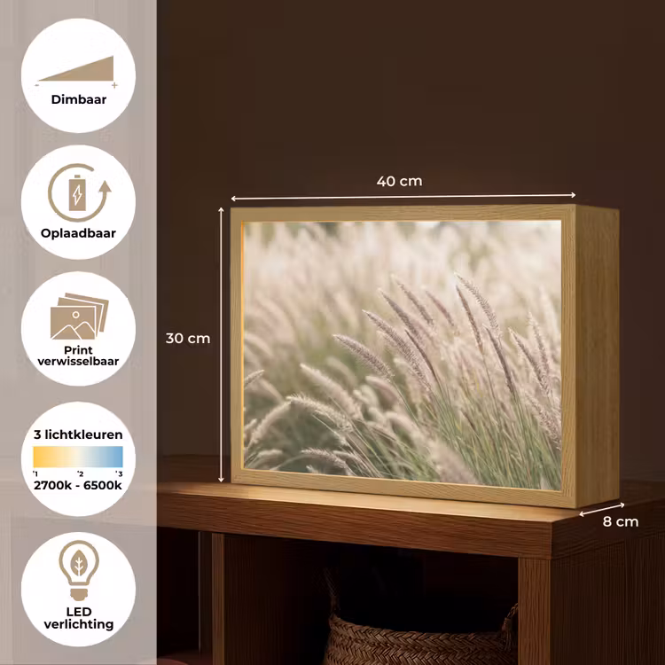 Gras - Close up - Groen Light Box met batterij (Wandlamp) middel -USP_websiteoverzichtNL