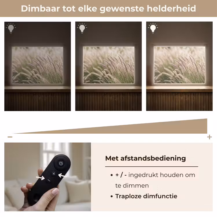 Gras - Close up - Groen Light Box met batterij (Wandlamp) middel -USP_dimbaarNL