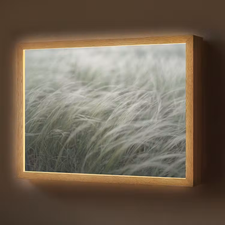Gras - Wazig - Natuur - Groen - Zacht Light Box met batterij (Wandlamp) middel -z3d_website