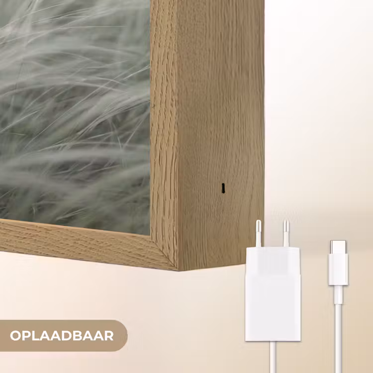 Gras - Wazig - Natuur - Groen - Zacht Light Box met batterij (Wandlamp) middel -USP_websiteoplaadbaarNL