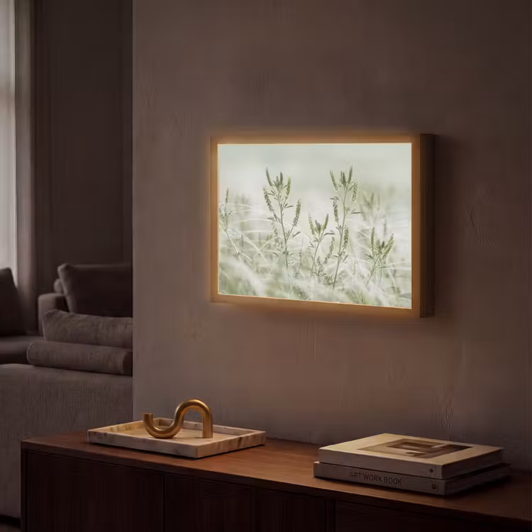Grassen - Minimalistisch - Groen Light Box met batterij (Wandlamp) middel -sfeer1