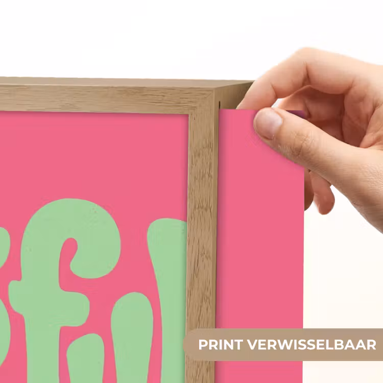 Grateful - Groen - Grafisch - Vloeiend Light Box met batterij (Wandlamp) middel -USP_websiteprintNL