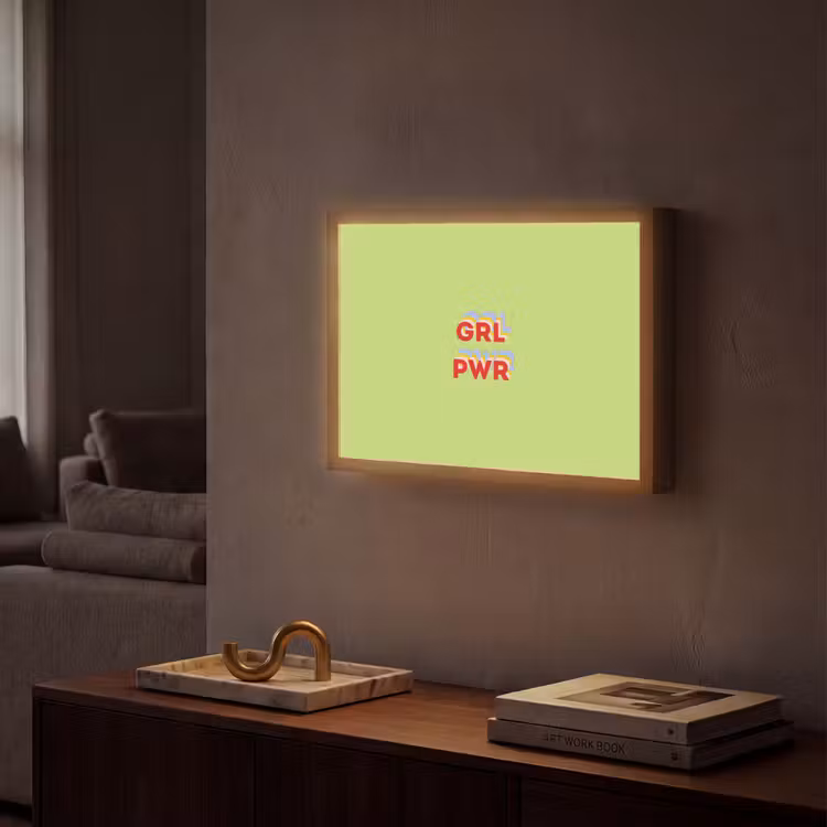 Grl pwr - Groen - Rood - 3D Light Box met batterij (Wandlamp) middel -sfeer1