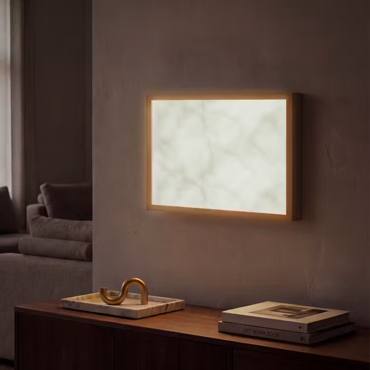 Groen - Marmer - Aders Light Box met batterij (Wandlamp) middel 907 -sfeer1
