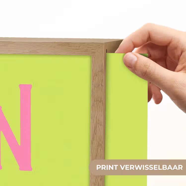 Groen - Roze bonjour - art-deco Light Box met batterij (Wandlamp) middel -USP_websiteprintNL